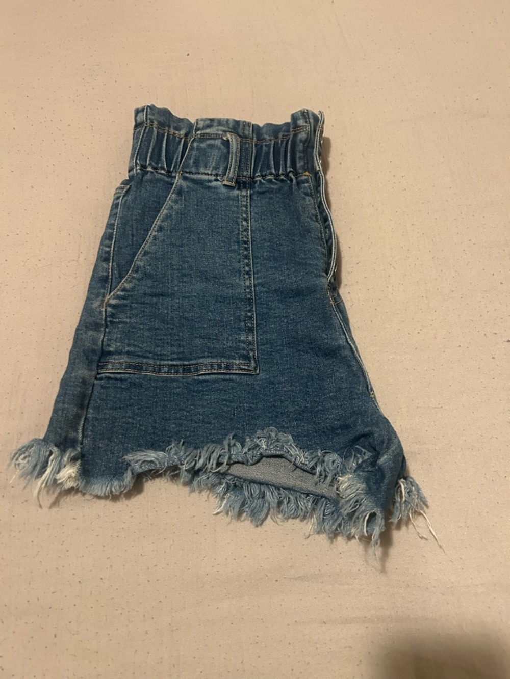 Black Label Blue High-Waist Paperbag Denim Shorts - Picture 9 of 9